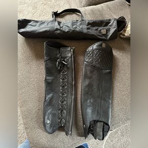 Ladies Harley Davidson Half Chaps!  Size medium with carry bag. Like new